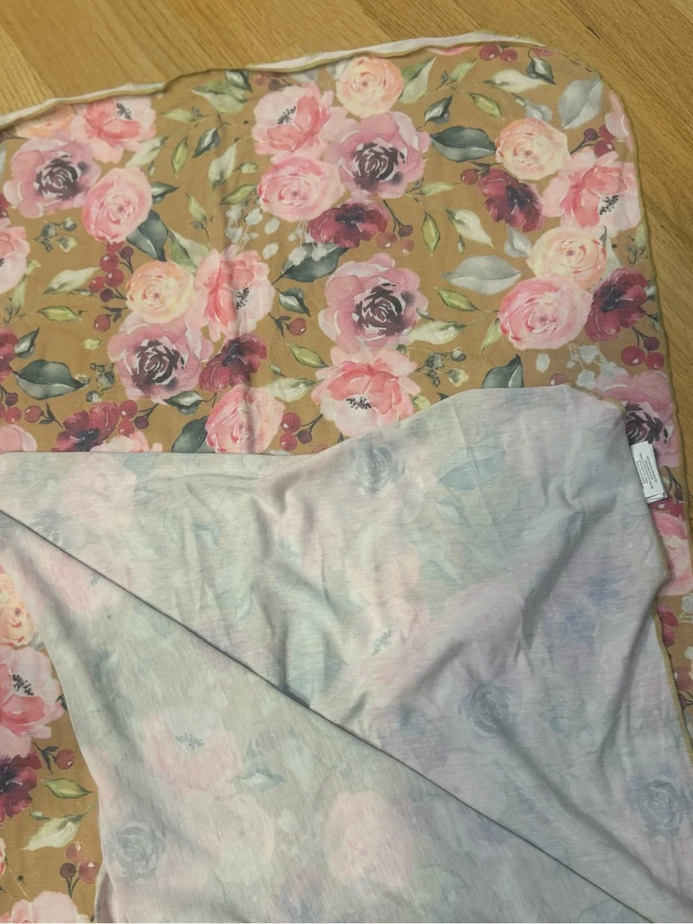 Toby / Floral Baby Swaddle Sack with Pink Rose Print